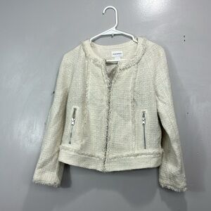 Club Monaco Off White Blazer Coat w zipper